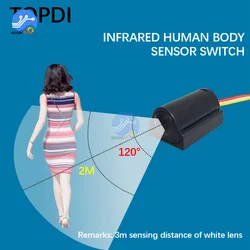 Interruptor infrarrojo de 6V, 12V y 24V con/sin Control de luz, Sensor de cuerpo humano, interruptor de luz con Sensor de movimiento PIR para armario