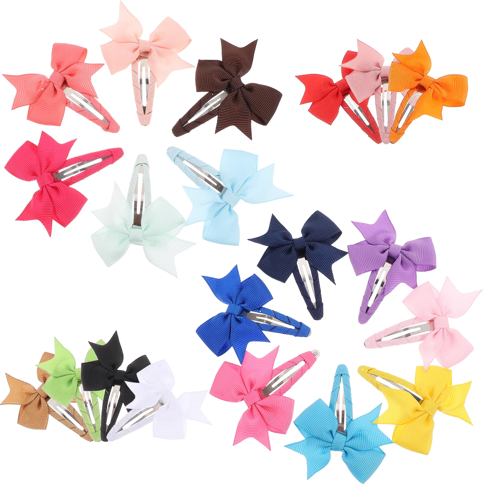 

20pcs Hair Clips Girls Bow Barrettes Fashion Accessories Reusable Durable Colorful Matching Clothing Performance Cosplay