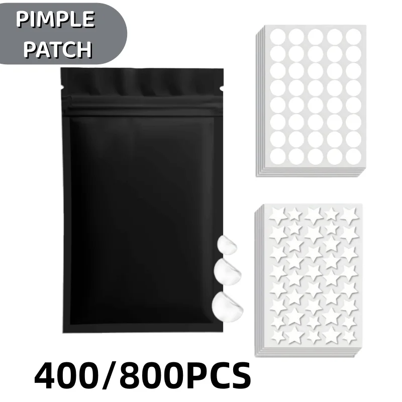 

400/800pcs Deep-Cleansing White Spot Patches – Star & Round Concealer Stickers, Easy Apply for All Skin Types