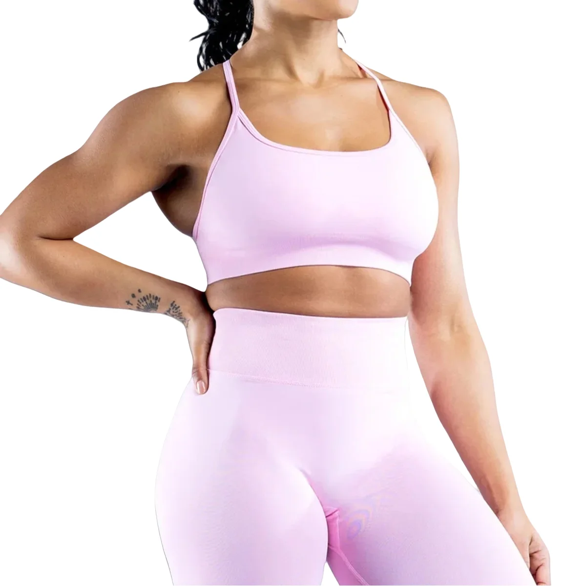 

Seamless Yoga Sports Bra for Women, Cross Back Padded Gym Top, High Elasticity Nylon Backless Fitness Bra Workout Underwear
