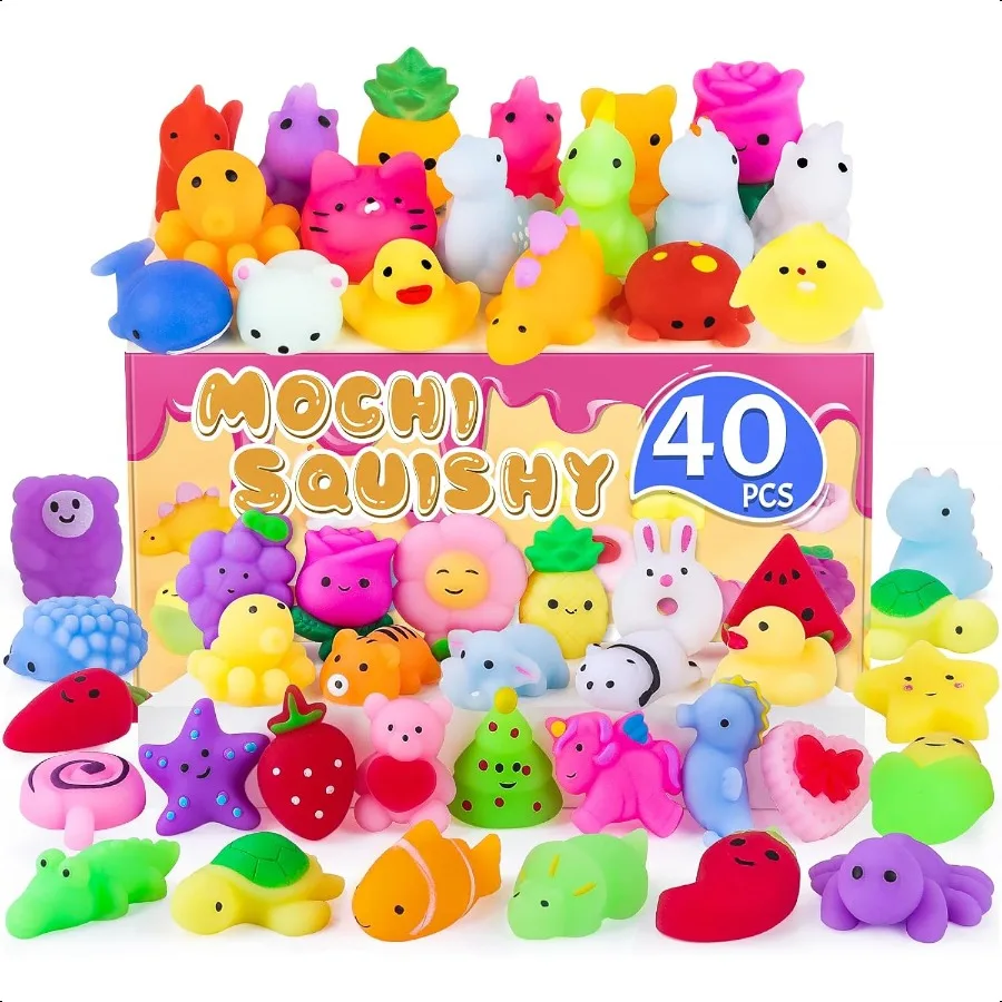 

40 Pack Squishy Toys Squishies Mochi Squishy Party Favors for Squishies for Fidget Toys Str Reliever Treasure Box Toys for Clas