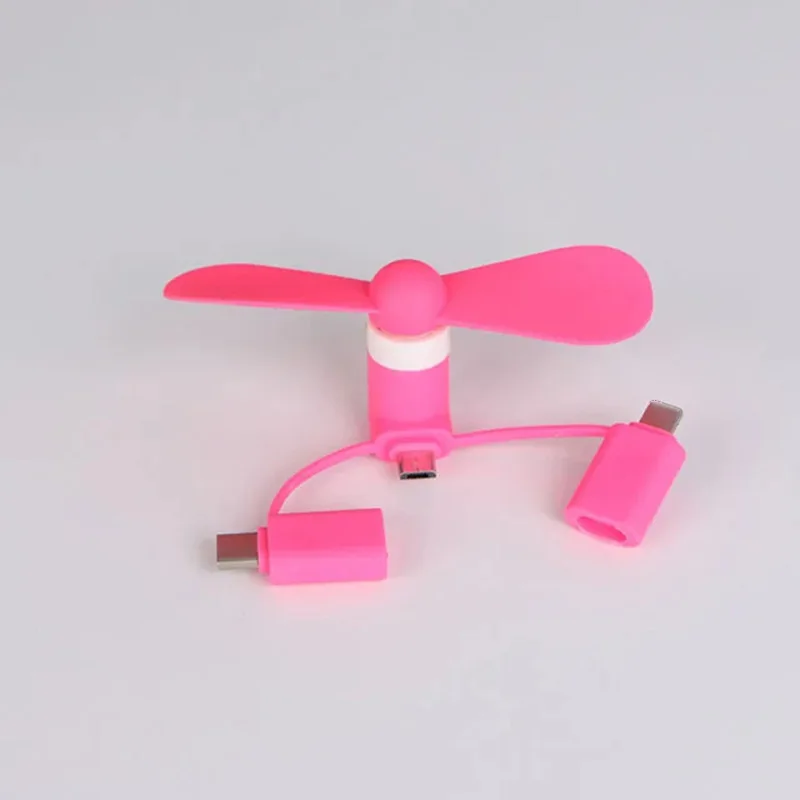 3 In 1 Portable Travel Cell Phone Mini Fan Cooling Cooler For Android Type-c Micro Usb C For Ipad Iphone 16 5 6s 7 Plus 8 X Xs