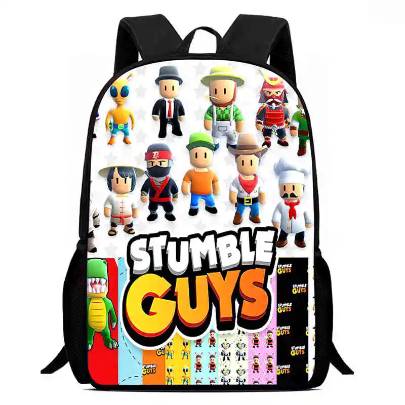 Mochila Stumble guys School Backpack,Cartoon School Backpack for Girls Boys,Durable Light Weight Anime Kid Bag for Kindergarteen