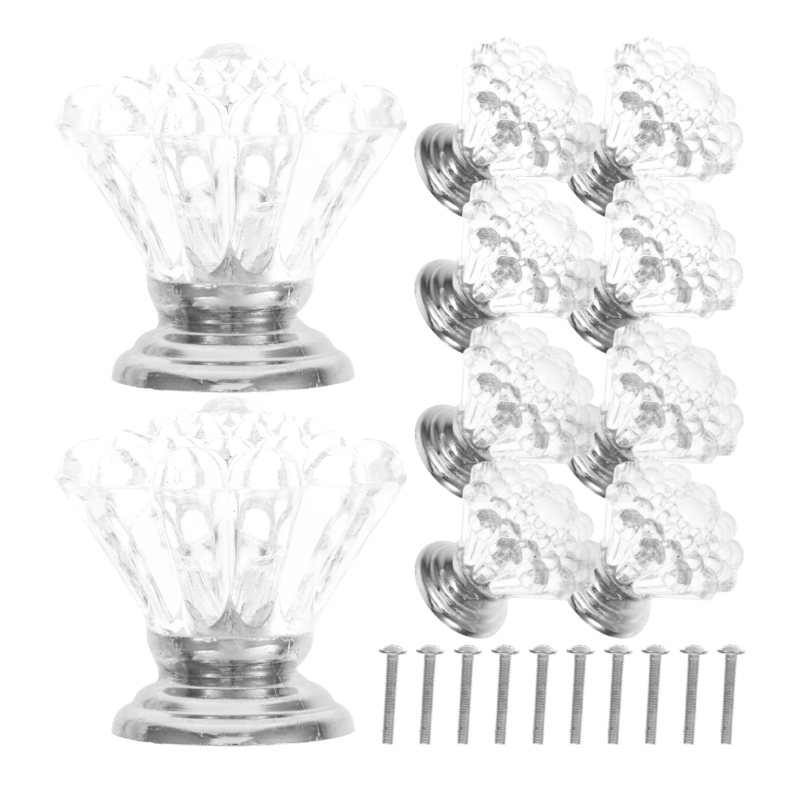 

10pcs Crystal Handle Clear Acrylic Pulls Glass Knobs for Dresser Drawers Wardrobe Cabinet Furniture Boho Home Decor