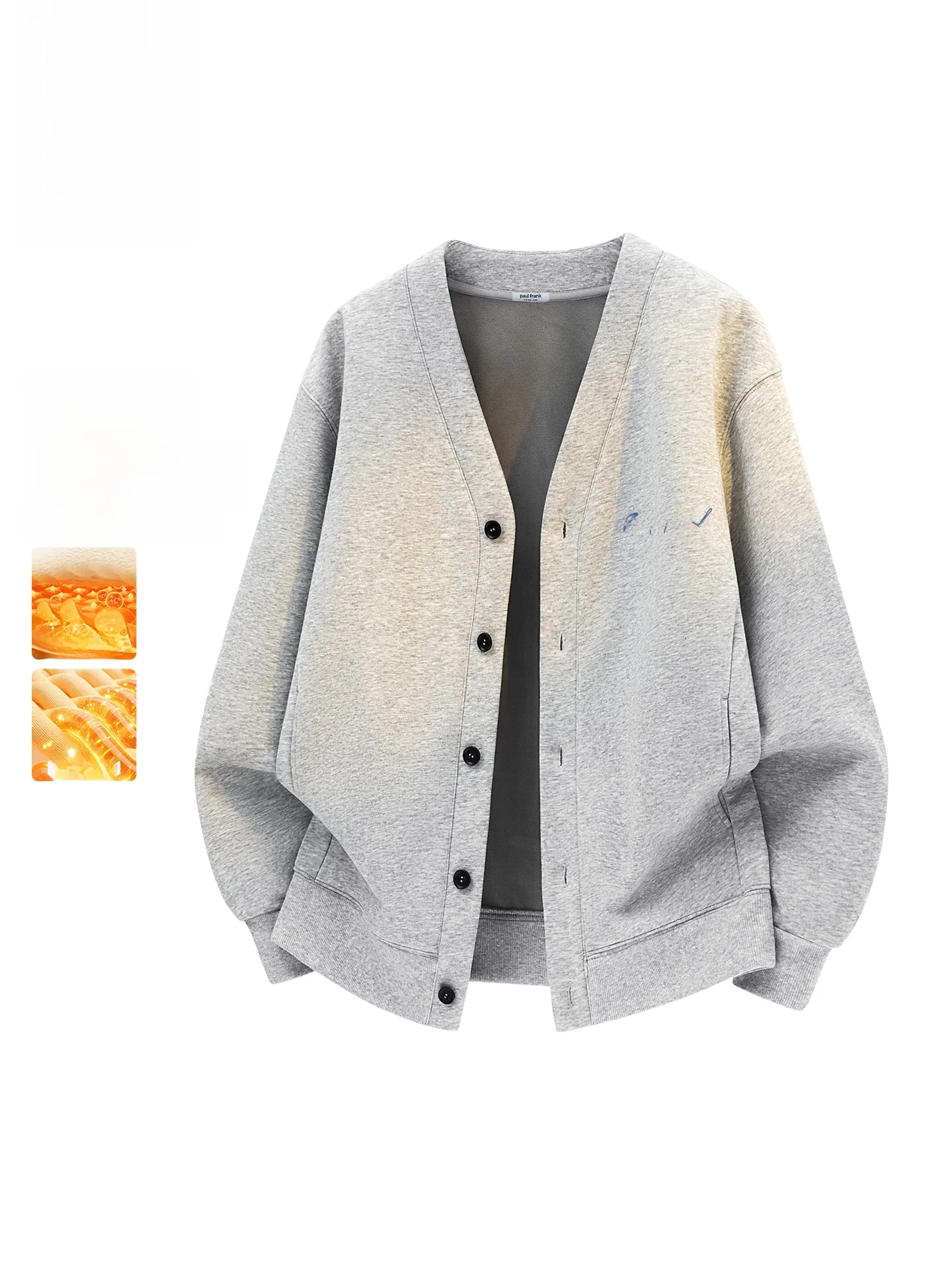 

Мужской зимний утепленный вязаный кардиган Monkey V-Ne из флиса, свободный свитшот, простая повседневная верхняя одежда