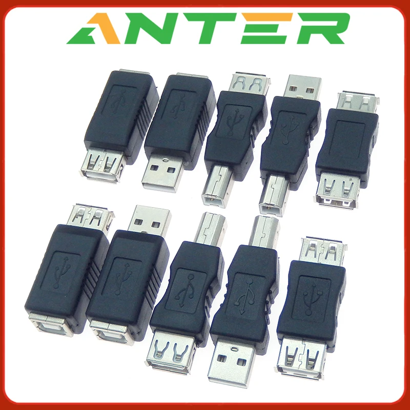 USB2.0 A Male & A Female to B Female Printer Print Converter Adapter Connector USB 2.0 Port Retail wholesale USB 2.0 Adapter