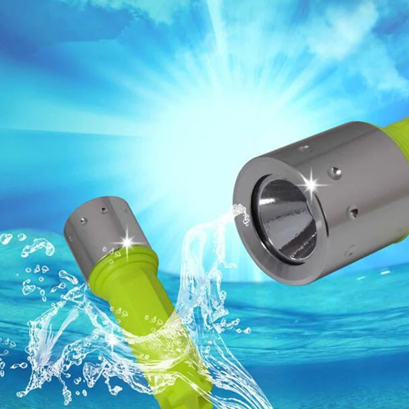 ZK20 Dropshipping LED Diving Flashlight Q5 2000LM Lantern Lamp Rechargeable 18650 Underwater Diving Scuba Flashlights Light