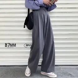 Deeptown Baggy Vintage Pants Women Casual Office Korean Fashion Wide Leg Trousers Harajuku High Waist America Basic Pantalones