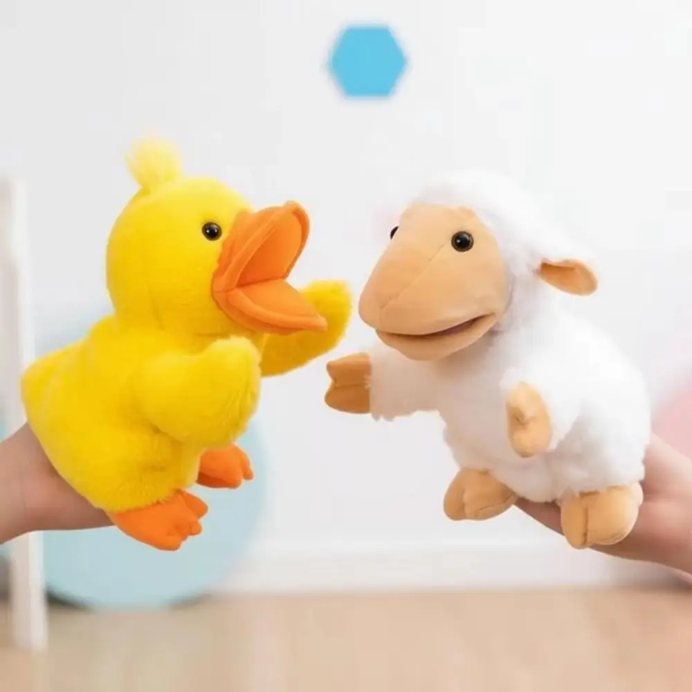 Interactive 24cm Animal Puppets Cartoon Cute Stuffed Hand Storytelling Hand Stuffed Animal Role-Playing