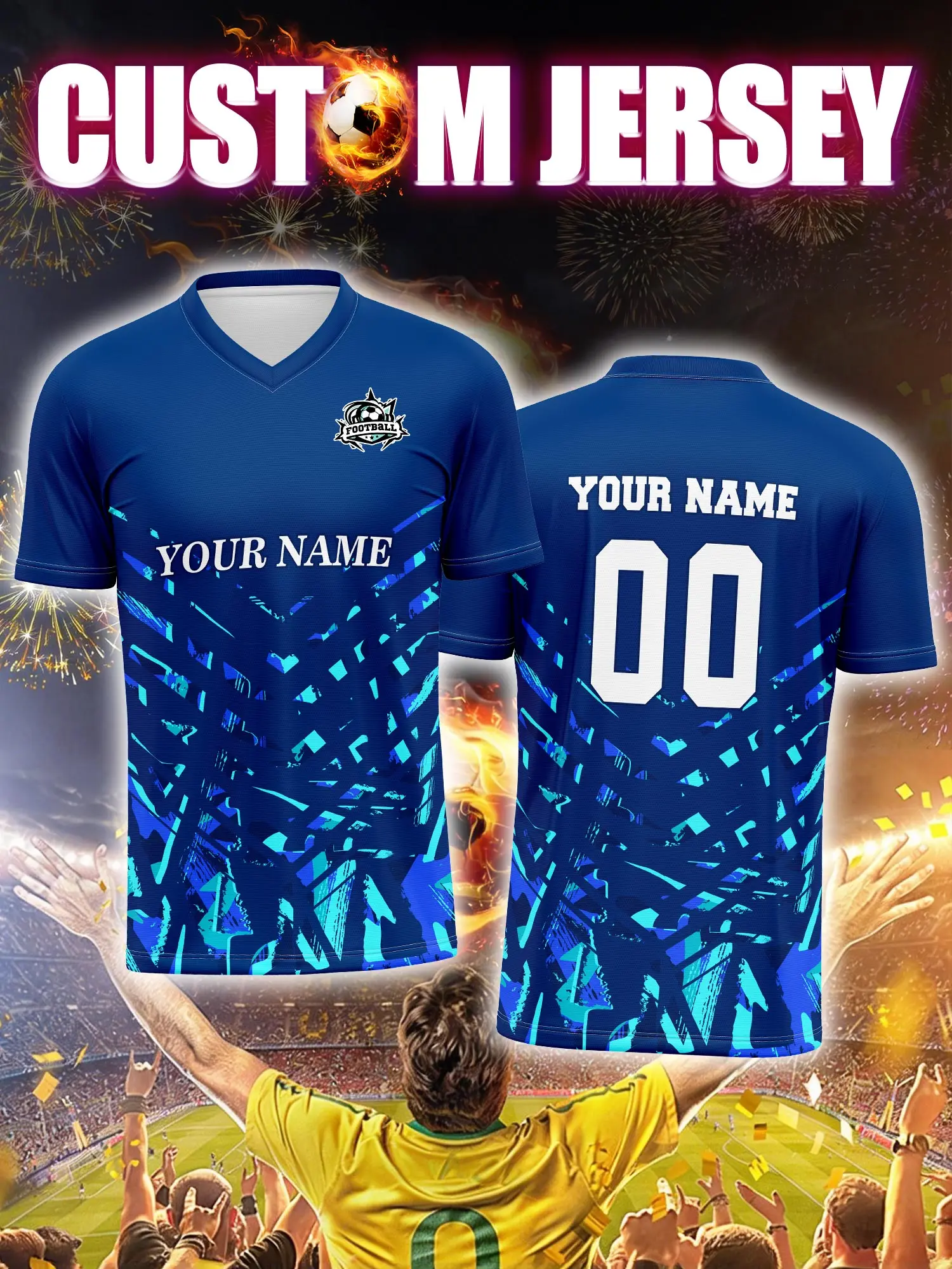 

Футболка для футбола с индивидуальным изображением, номером и именем, современная минималистичная стильная футболка.