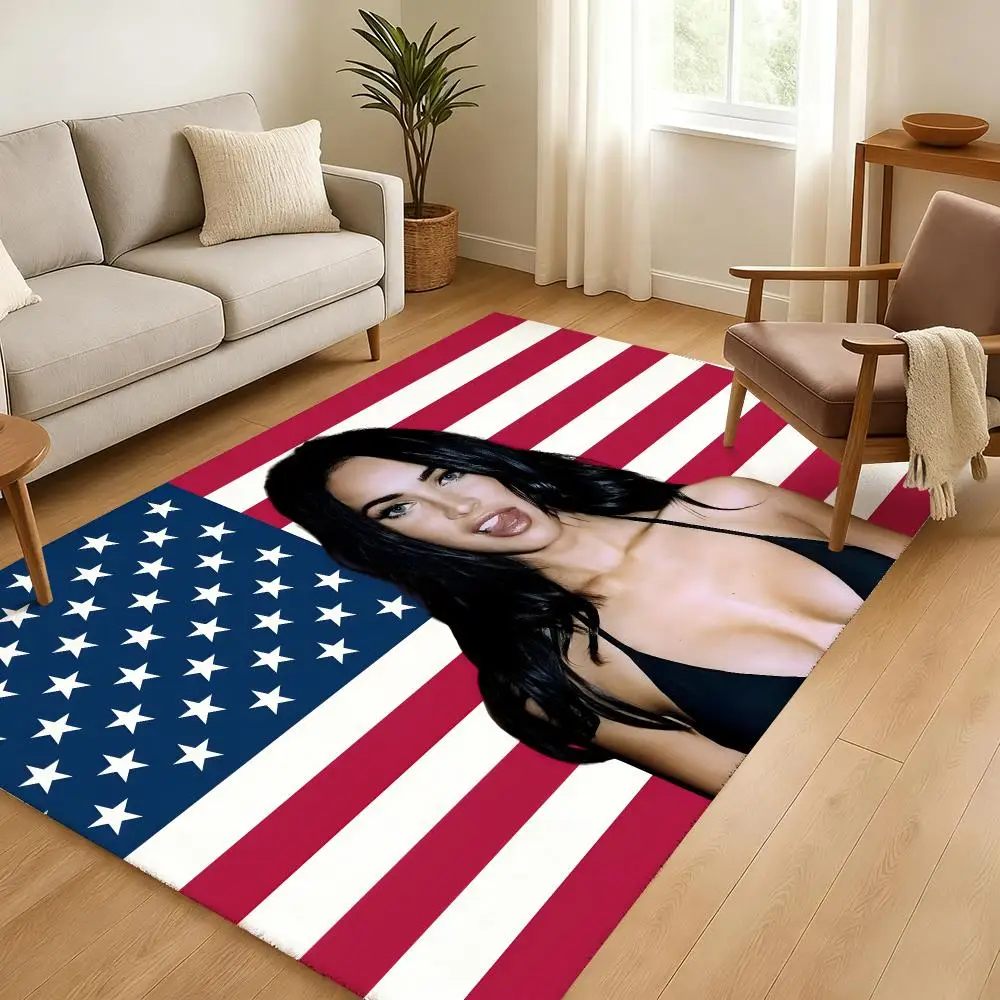 Actor Megan F-Fox Floor Mat Soft Thickened Absorbent Non-Slip Bedroom Living Room Door Mat Home Decor Flannel Rugs