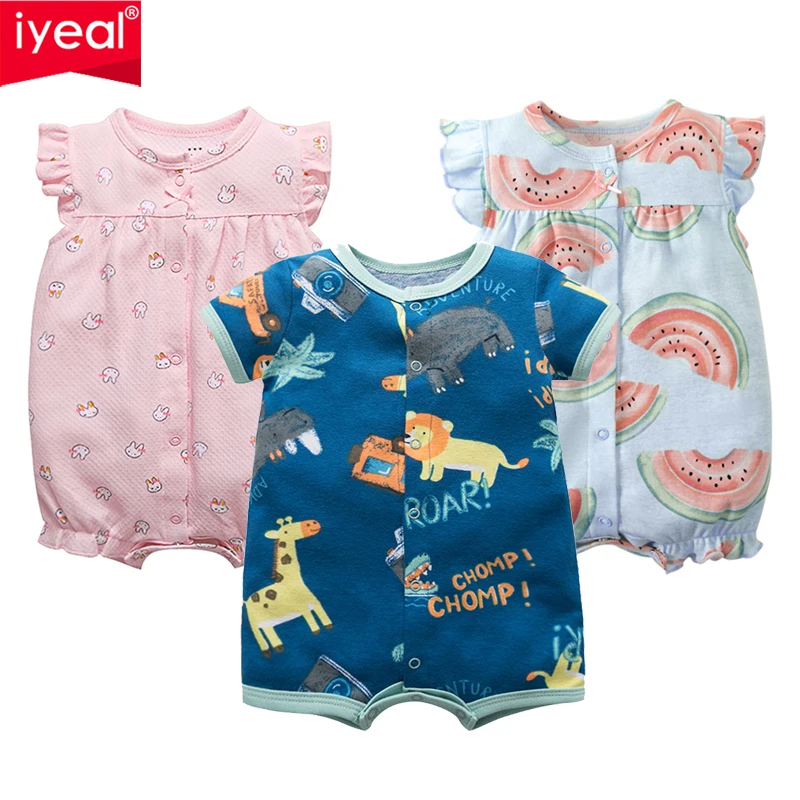 IYEAL Summer Baby Boys Girls Clothes One-Piece Jumpsuits Baby Clothing ,Cotton Short Sleeve Romper Infant Girl Clothes