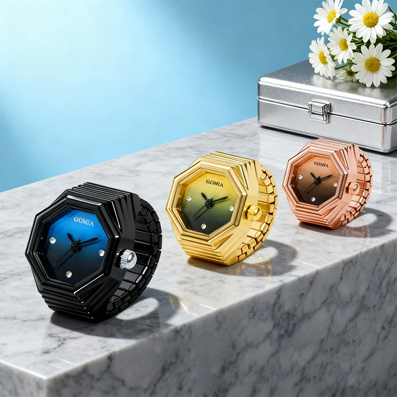 

2025 Jewellery New in Woman Watch Adjustable Finger Ring anillos de mujer hombre bague Gothic Vintage jewellery Couples Rings