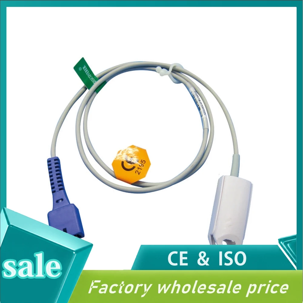 For Nelcor Oximaxs Db9 Patient Monitor Adult Finger Clip Ear Clip Silicone Long Cable Reusable Blood Oxygen Probe Spo2 Sensor