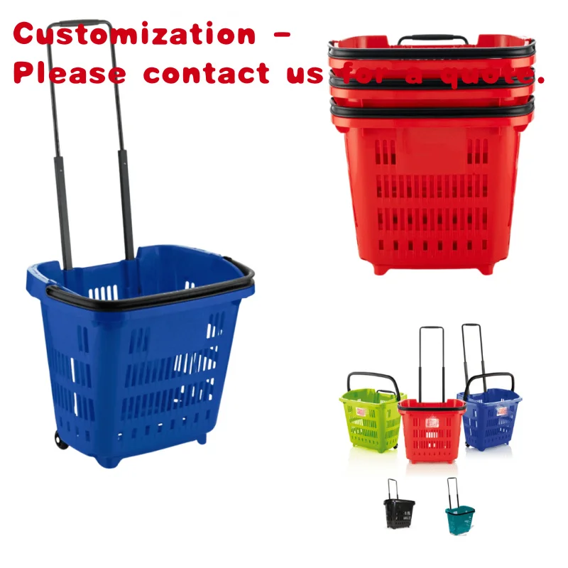 

custom.Foshan Factory Portable Trolley Supermarket Basket Plastic Shopping Push Cart with Wheel and Handle Manufacturi