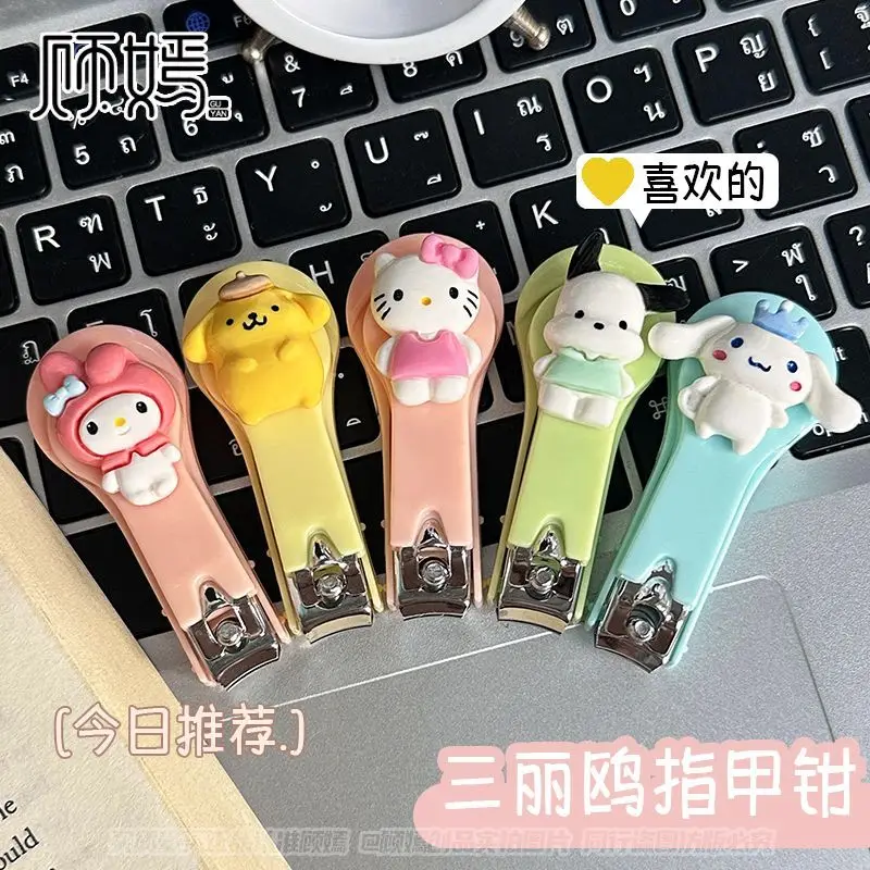 

Sanrio anime cute cartoon nail clipper kawaii Cinnamoroll Hello Kitty Kuromi Melody folding nail clipper nail beauty tool gift