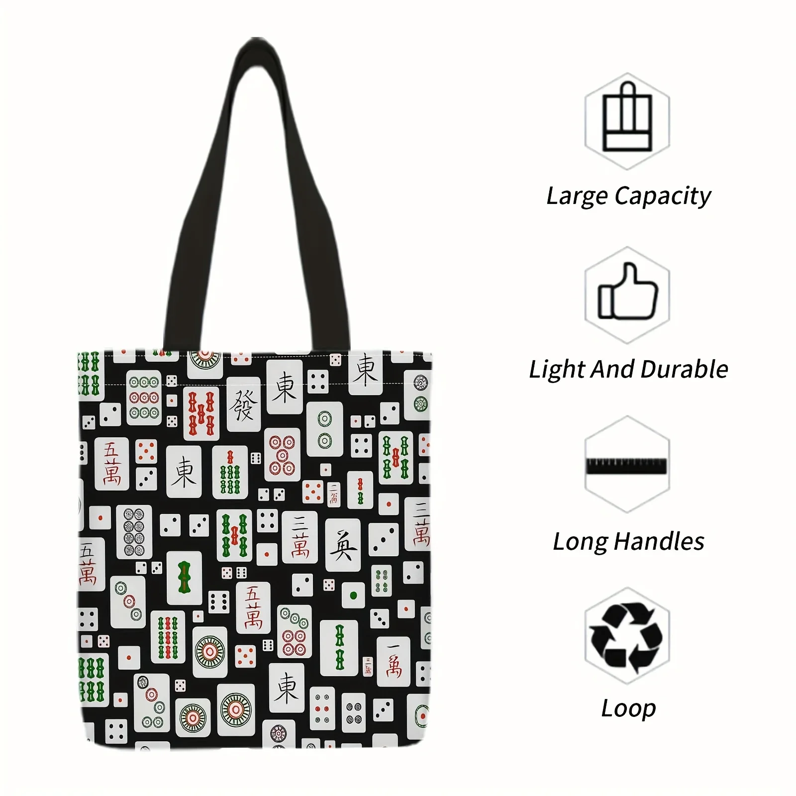 Traditional Play Game Shopping Portable Shoulder Made of, Featuring Mahjong for Travel, Storing Cosmetics, Holiday Items, Home