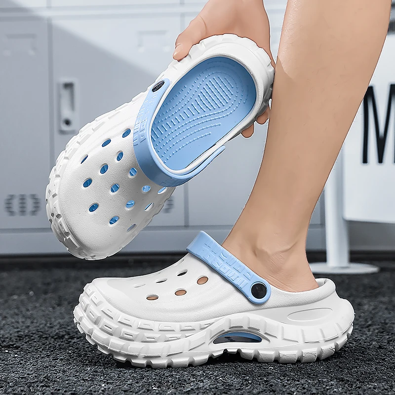 

Резиновые шлепанцы большого размера в парном стиле, летние повседневные туфли без шнуровки на толстой подошве с закругленным носком