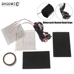 Universal 12V Motorcycle Heated Hand Grips Snowmobile Handlebar Heater Warmer Kit For Refit Moto Handlebar Hand Set