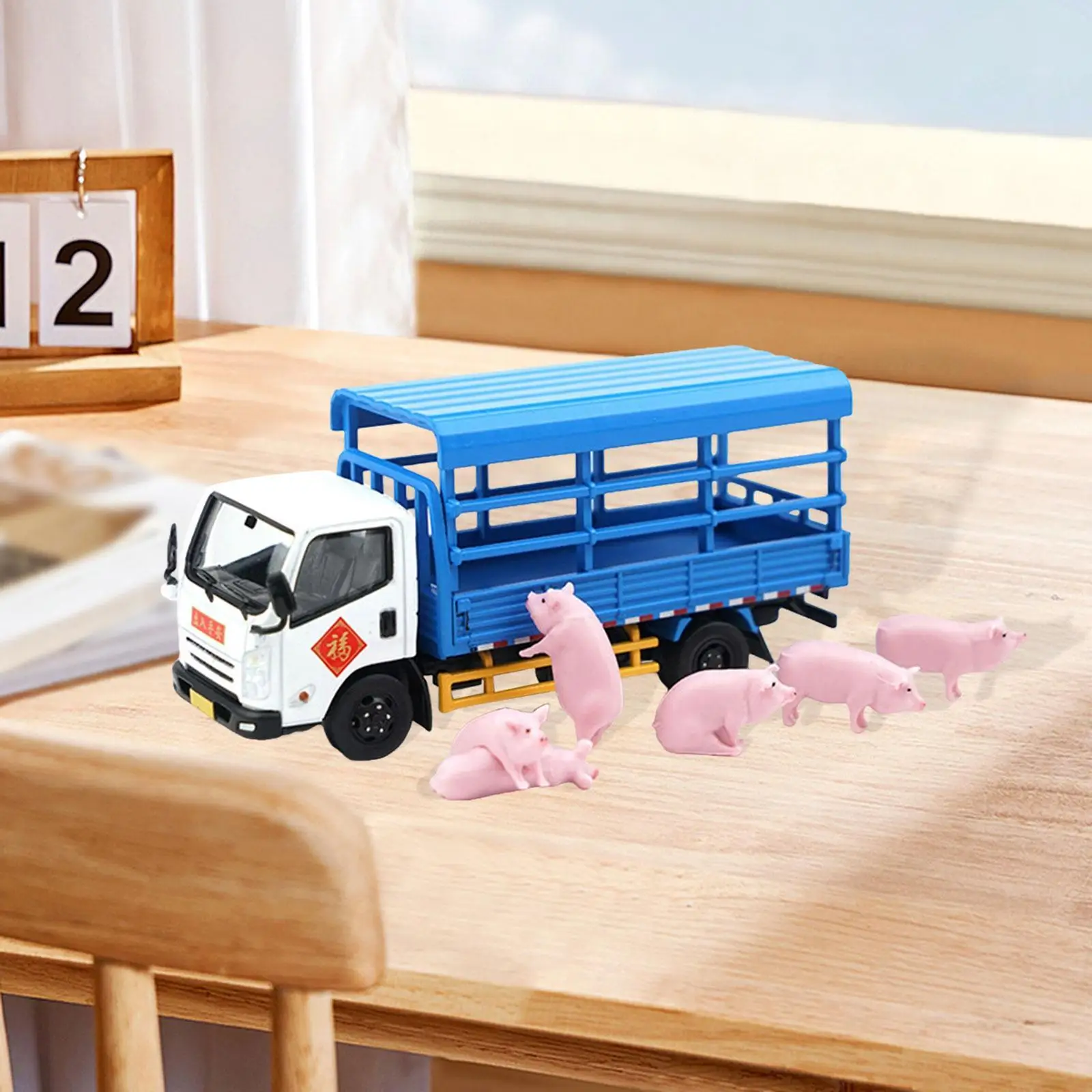 

Модель автомобиля 1:64, литая под давлением, грузовик с животными, игровой набор, мини-машинка для мальчиков и взрослых, коллекционная настольная декоративная игрушка