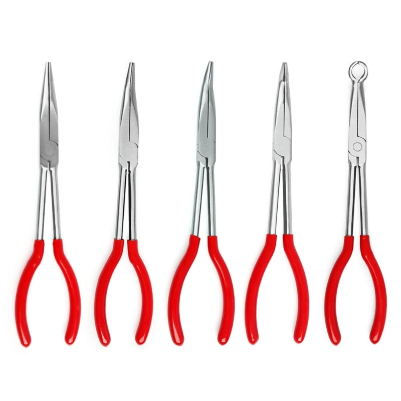 

Q2Q4 Needle Nose Pliers Stainless Steel Long Reach Straight Pliers 25°/45°/90° Bent