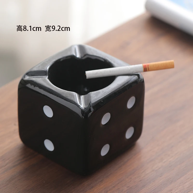 Ashtray Ceramic Dice Ashtray Creative Personality Trend Multifunctional Living Room Fashion Trend European Home