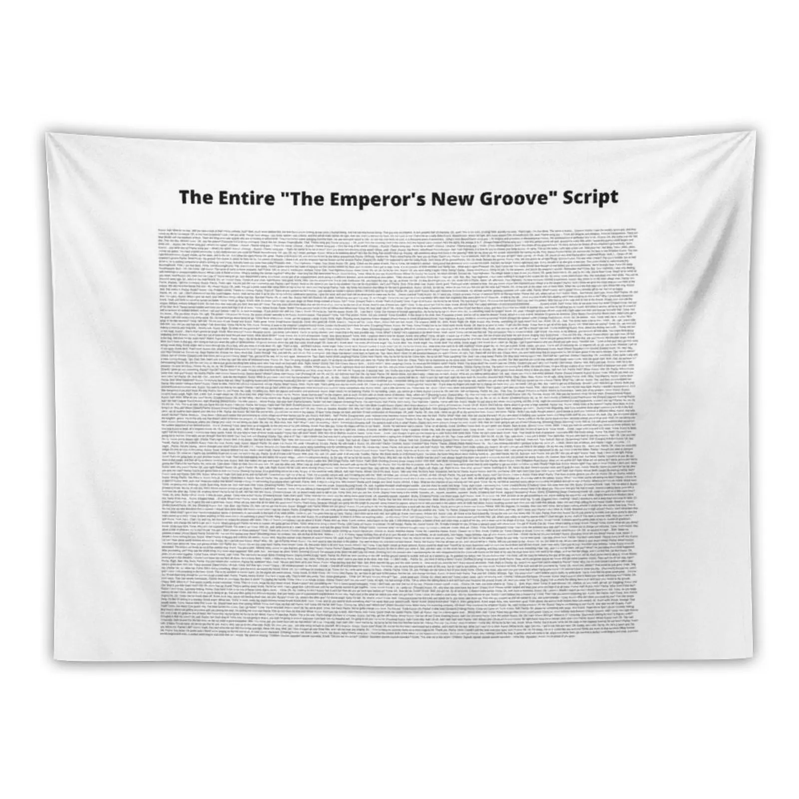 

The Entire "The Emperor's New Groove" Script Tapestry Funny Decoration Wall Bedroom Deco Decorative Paintings Tapestry