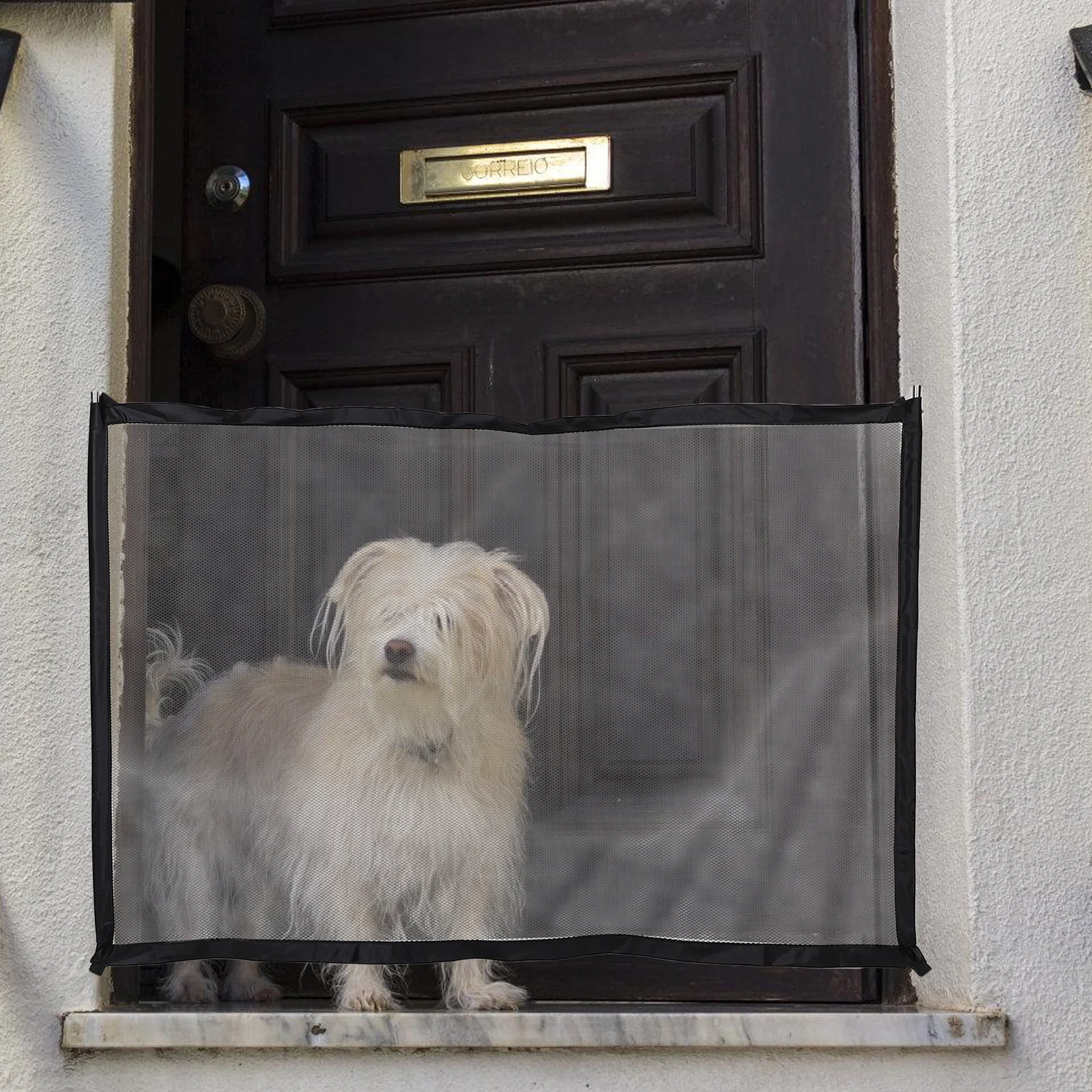 الكلب شبكة بوابة حاجز سلامة الحيوانات الأليفة سياج تنفس النسيج عزل سياج المحمولة داخلي في الهواء الطلق بوابة سلامة الحيوانات الأليفة الكلب الضميمة #1