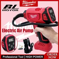Milwaukee Cordless Portable Electric Air Pump Cordless Car Tire Automatic Inflator Handheld Air Compressor Power Tools For 18V