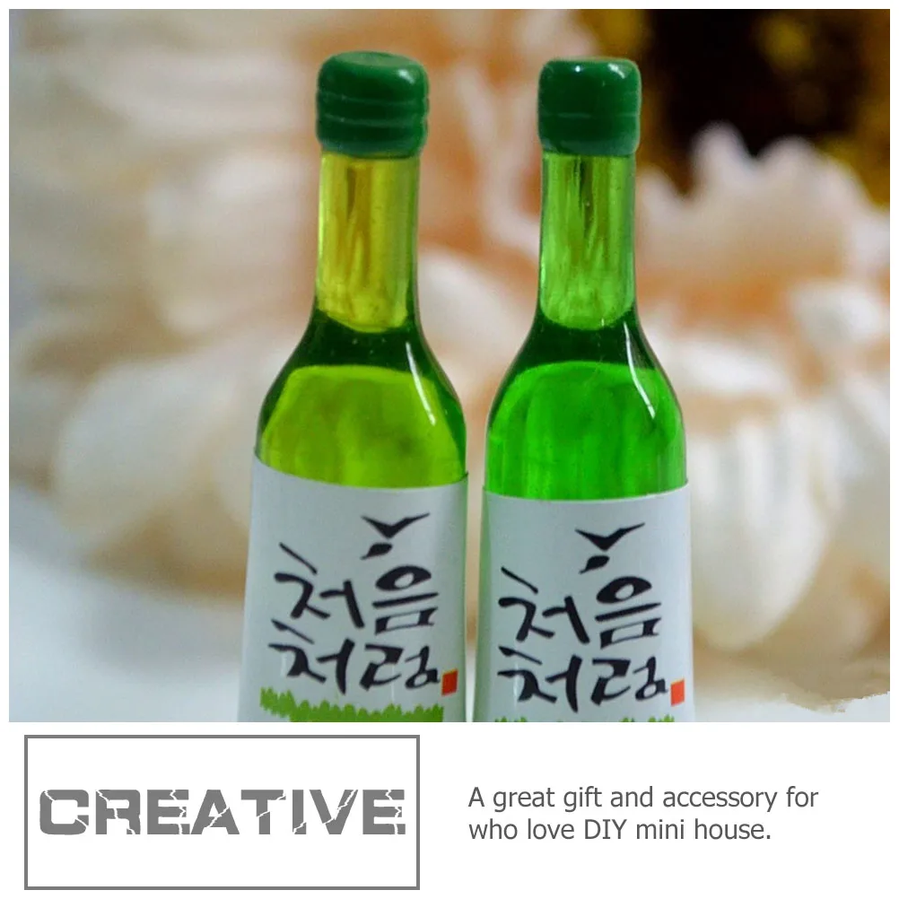 

20pcs Simulated Korean Rice Bottle Miniature Bottles Tiny Models Resin Decor Decorations