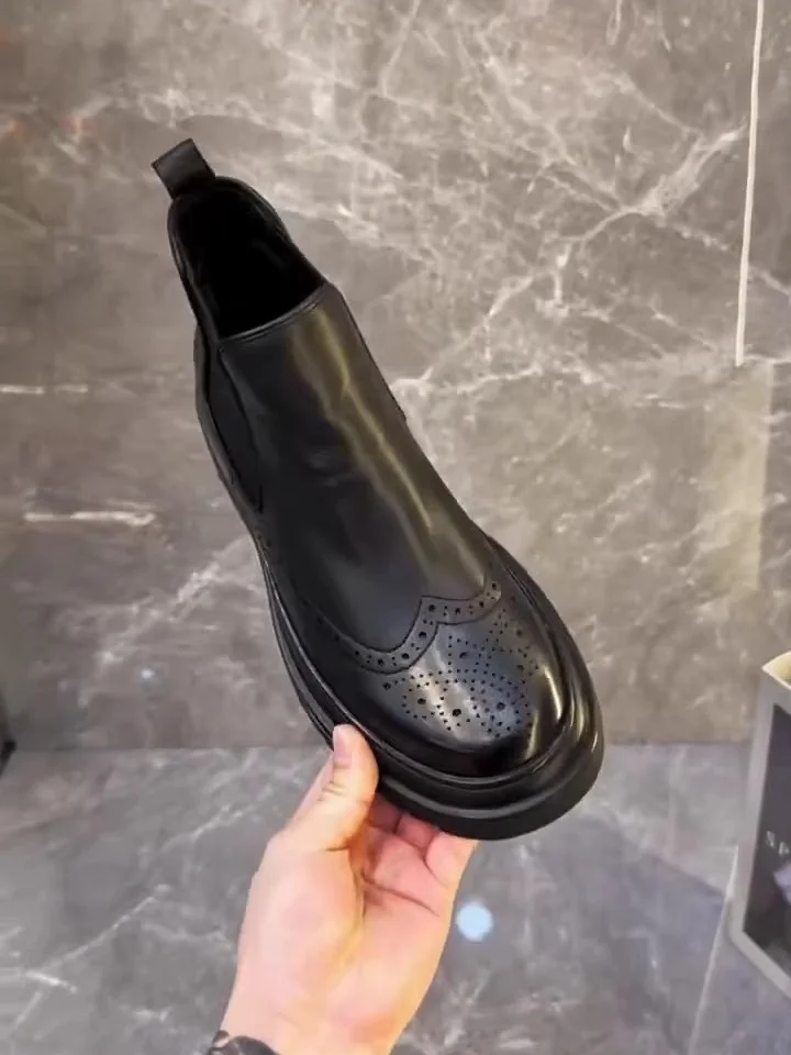 

Мужские повседневные туфли из натуральной кожи на флисовой подкладке, комфортные, высококачественные, в европейском стиле, осенне-зимняя новинка