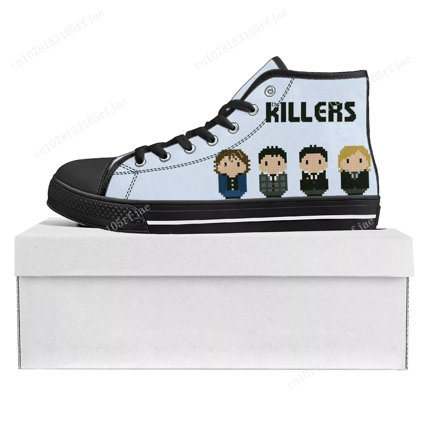 The Killers Rock Band High Top High Quality Sneakers Mens Womens Teenager Canvas Sneaker Casual Couple Shoes Custom Shoe Black