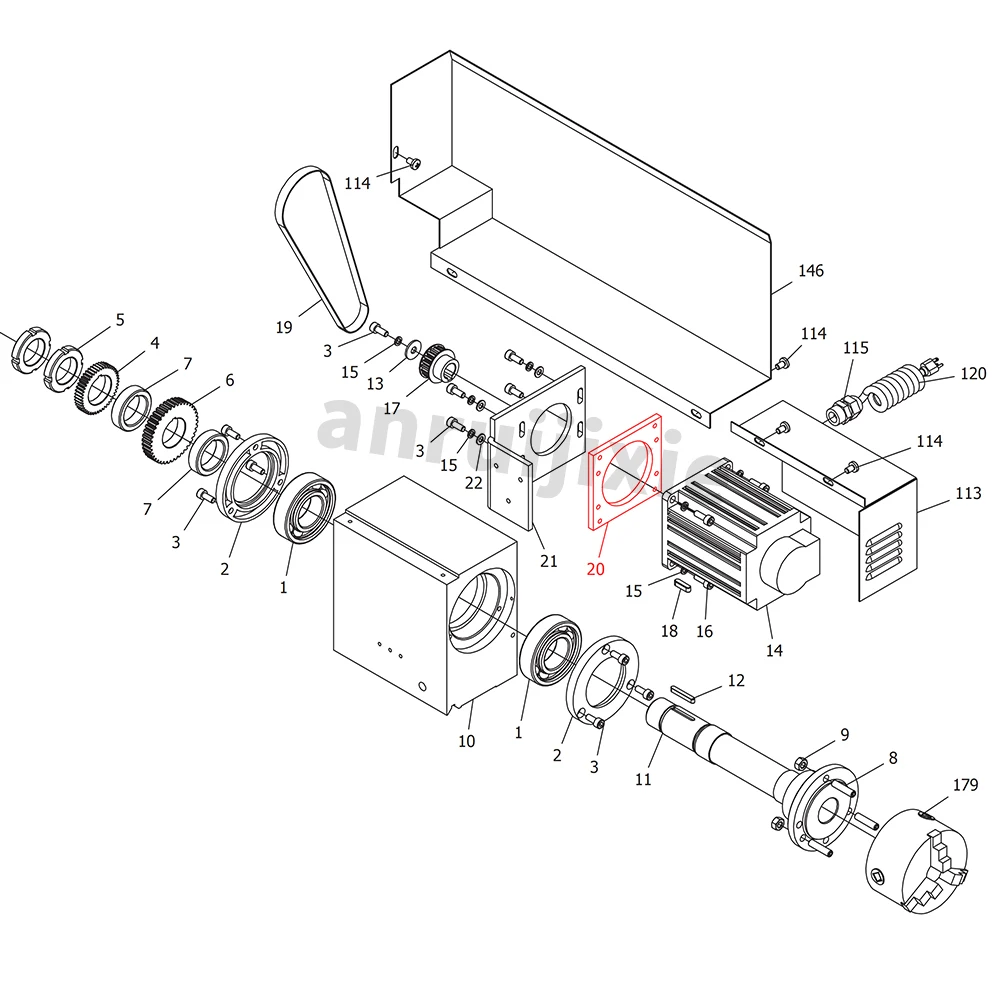 Motor Plate, SIEG SC2-020&JET BD-X7 Mini Lathe Motor Connect Plate