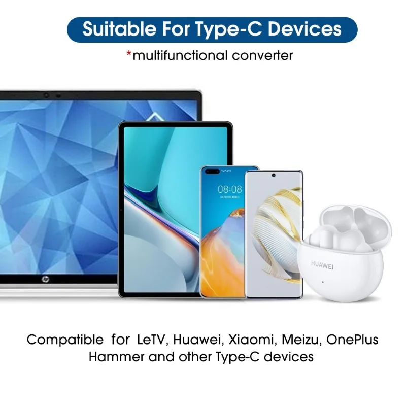 Universal Lightning Female To USB C Male Charger Cable Converter Type-C Phone Charging Adapter 5V 2.1A Fast Charge Connector