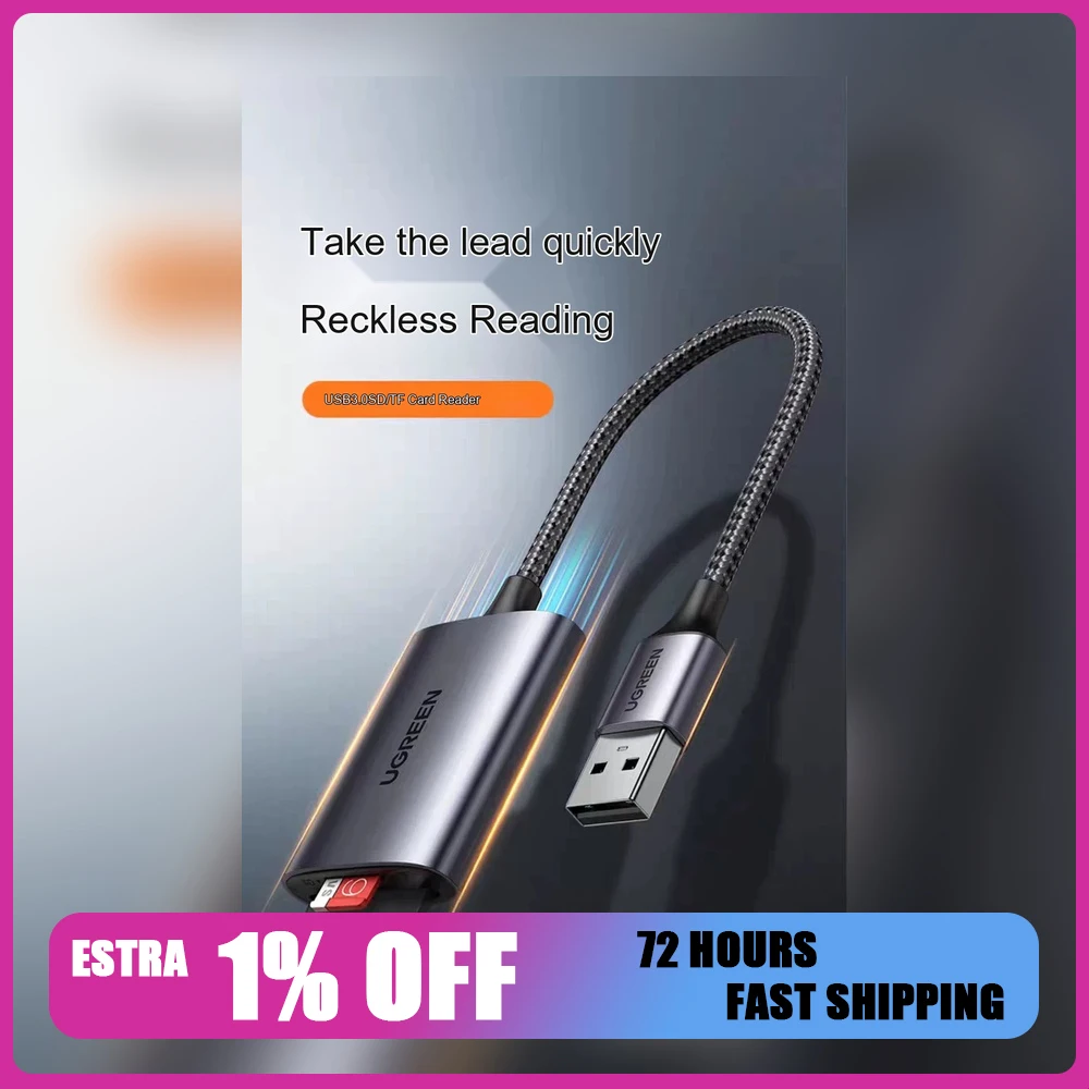 UGREEN 80887 CM401 USB 3.0 SD TF Card Reader 2-in-1 Memory Card Adapter Dual Card Reader for Computer Laptop