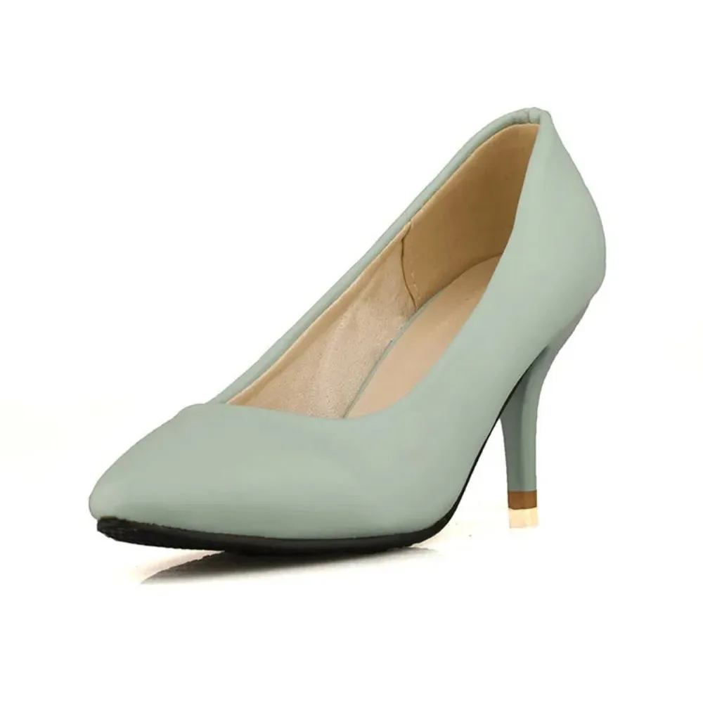 Women Pumps Shoes Medium(b,m) Sale Big Size 31-46 New Brand Bottom High Heels Candy Colors Pointed Toe Hot 909-1