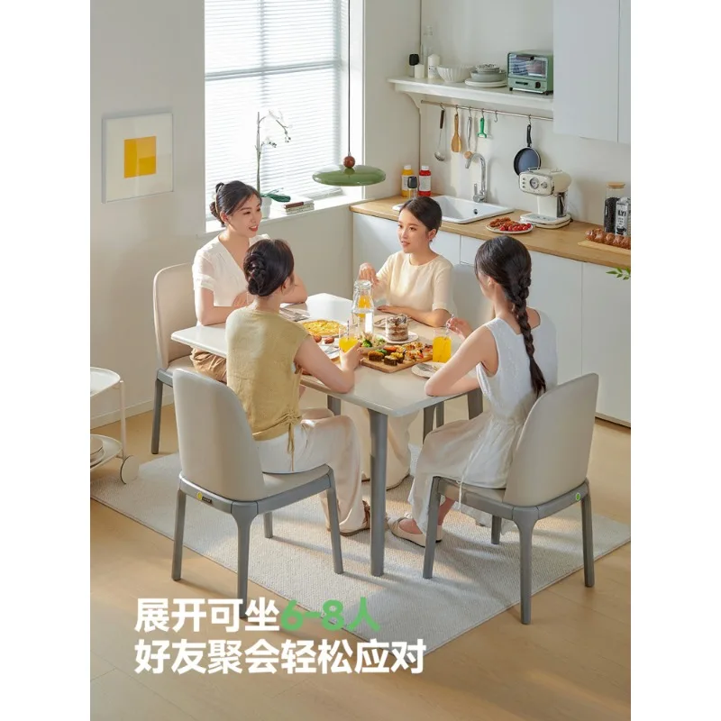 Folding dining table, small household slate retractable multi-function