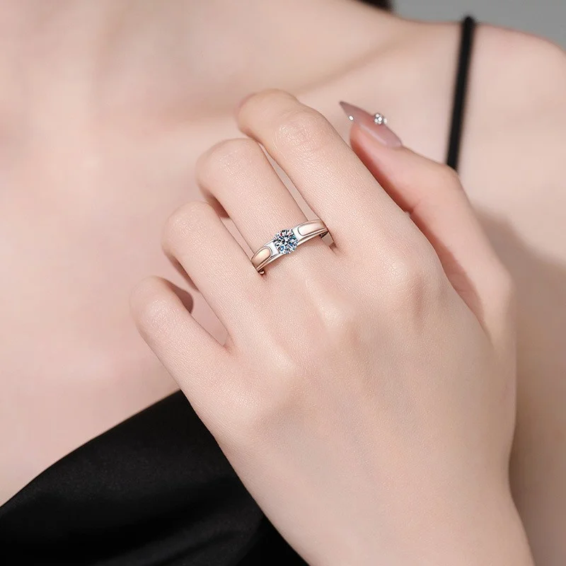 JR100 Lefei Fashion Luxury Trendy Classic Moissanite Single Round Ring Charm Women s925 Silver Party Elegant Jewelry Charm Giftm 2