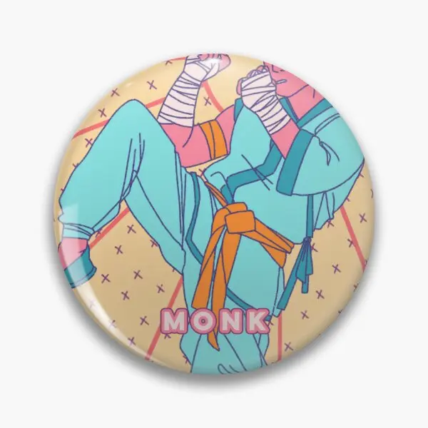 D D Classes Monk  Soft Button Pin Brooch Funny Clothes Lover Fashion Badge Lapel Pin Cartoon Metal Collar Decor Gift Creative