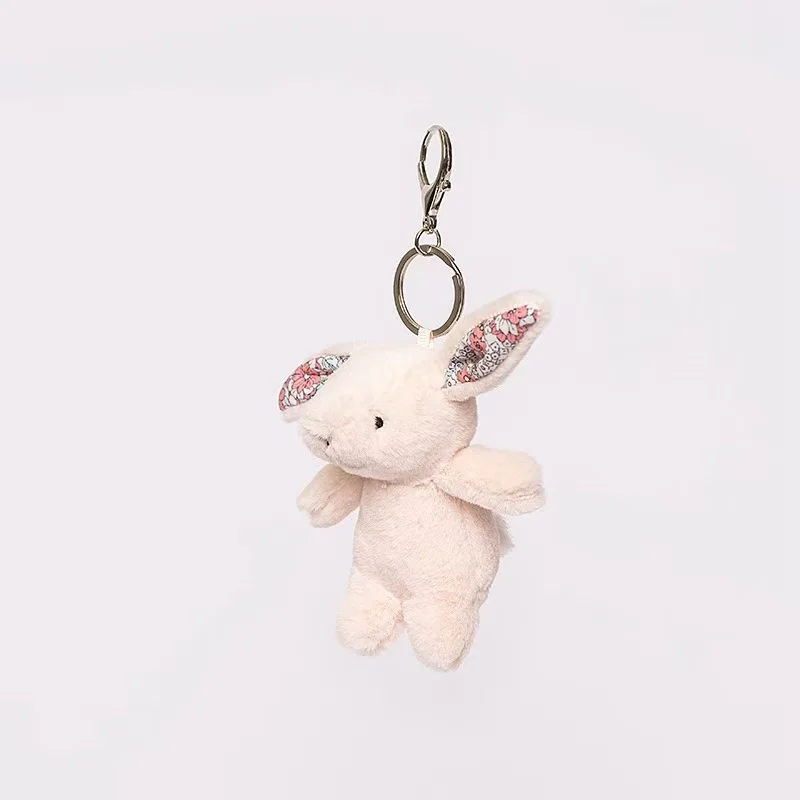 أحدث زهرة القماش أرنب حقيبة الظهر قلادة المفاتيح Kawaii ألعاب من نسيج مخملي دمية الكرتون أنيمي لطيف صديقة هدية عيد ميلاد متعة
