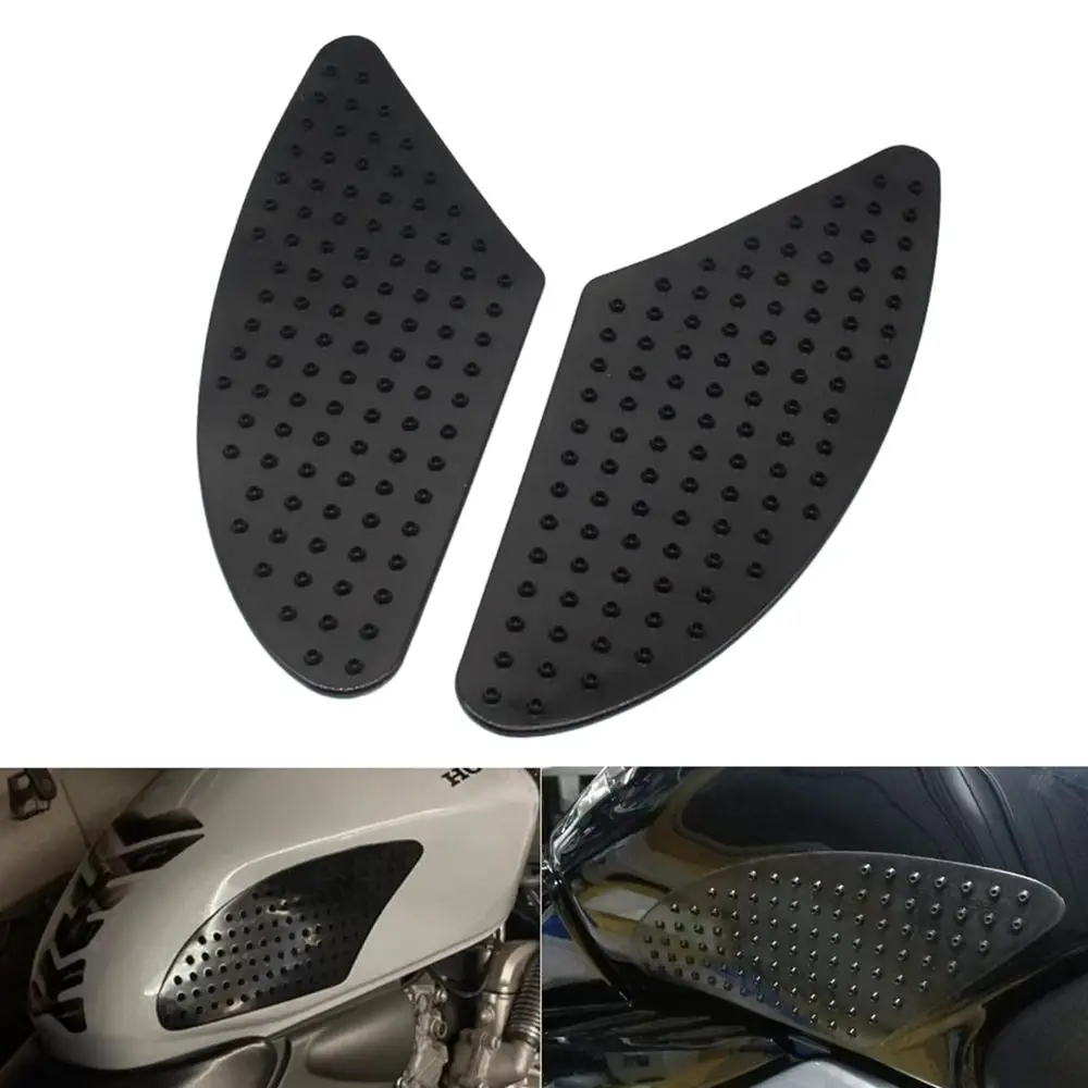 

Universal Motorcycle Tank Pad Gas Tank Traction Pads Fuel Tank Grips Side Stickers Knee Grips Protector Decal Black