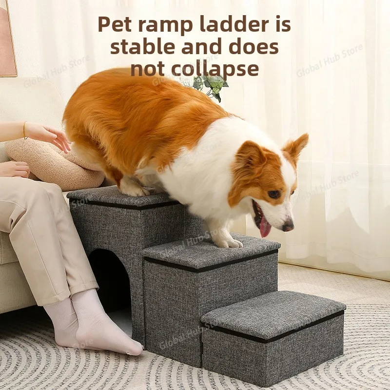

Pet Dog, Staircase Steps, Three-layer Folding Tape, Storage Bed, Sofa, Puppy Bed, Climbing Ladder, Corgi, Teddy