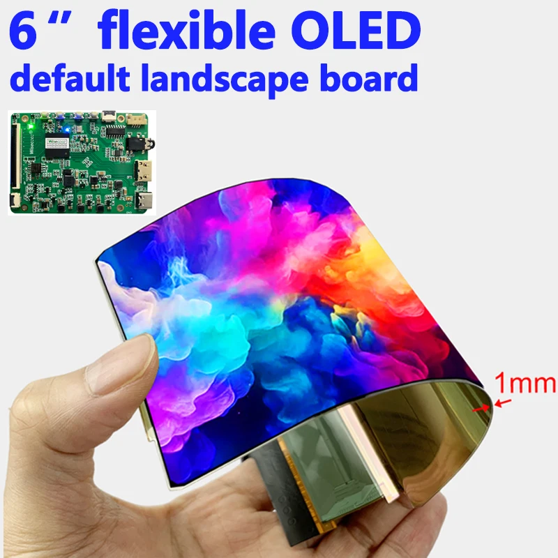 

6 Inch 2880x1440 Flexible AMOLED 60Hz Landscape LCD Ultra Thin Display Bendable OLED Screen MIPI USB-C Controller Driver Board