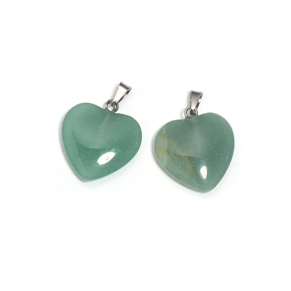 Natural Stone Mix Color Heart Shape Charms for DIY Making