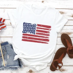 American Flag Graphic Print Fashion Women Tshirt 4th Of July Shirt Unisex July 4th Summer Casual Short Sleeve Top Holiday Tee