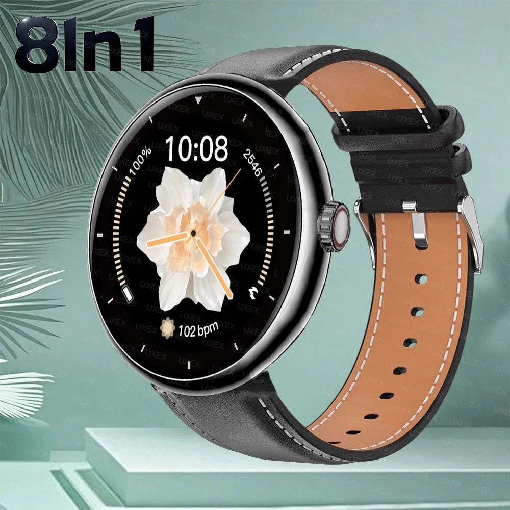 

Роскошные умные часы 8 в 1, женские 1,5 HD Full Touch, эксклюзивный подарок, беспроводной трекер для звонков и здоровья, мужские часы с фотографией на заказ, спортивные часы