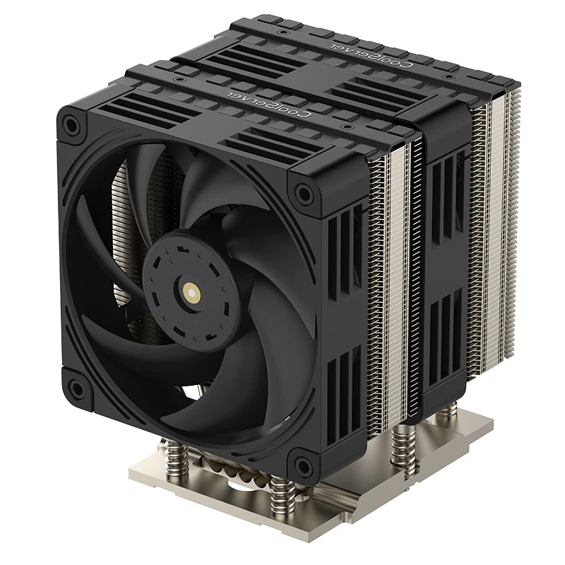 New SP5 Dual Tower CPU Cooler 4U Dual 12V Fans with LED PWM 6 Heat Pipes Quiet Air & Water Cooling Copper Heat Sink