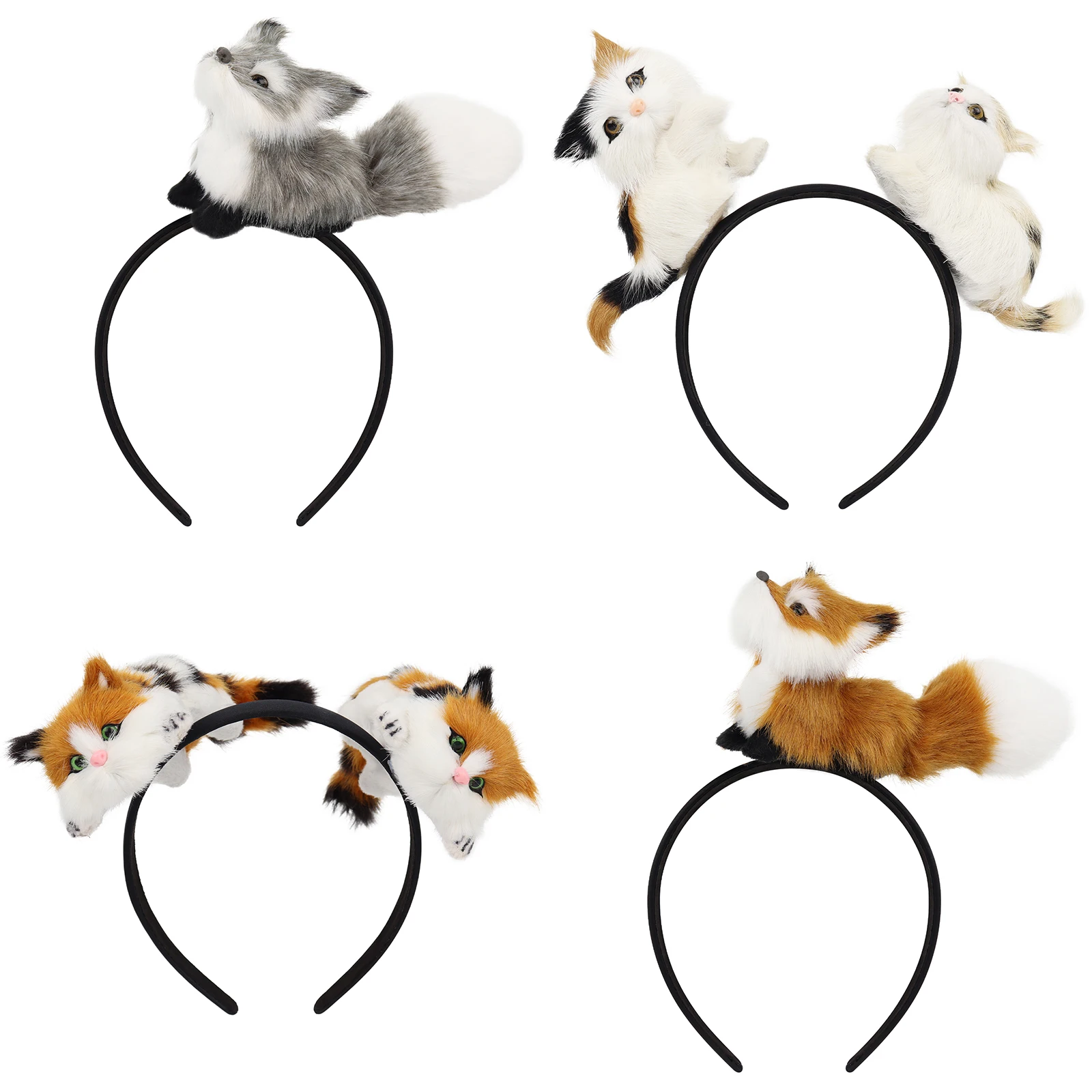 Fox Cat Headband Animal Hairband Washing Face Masquerade Party Costume Accessories