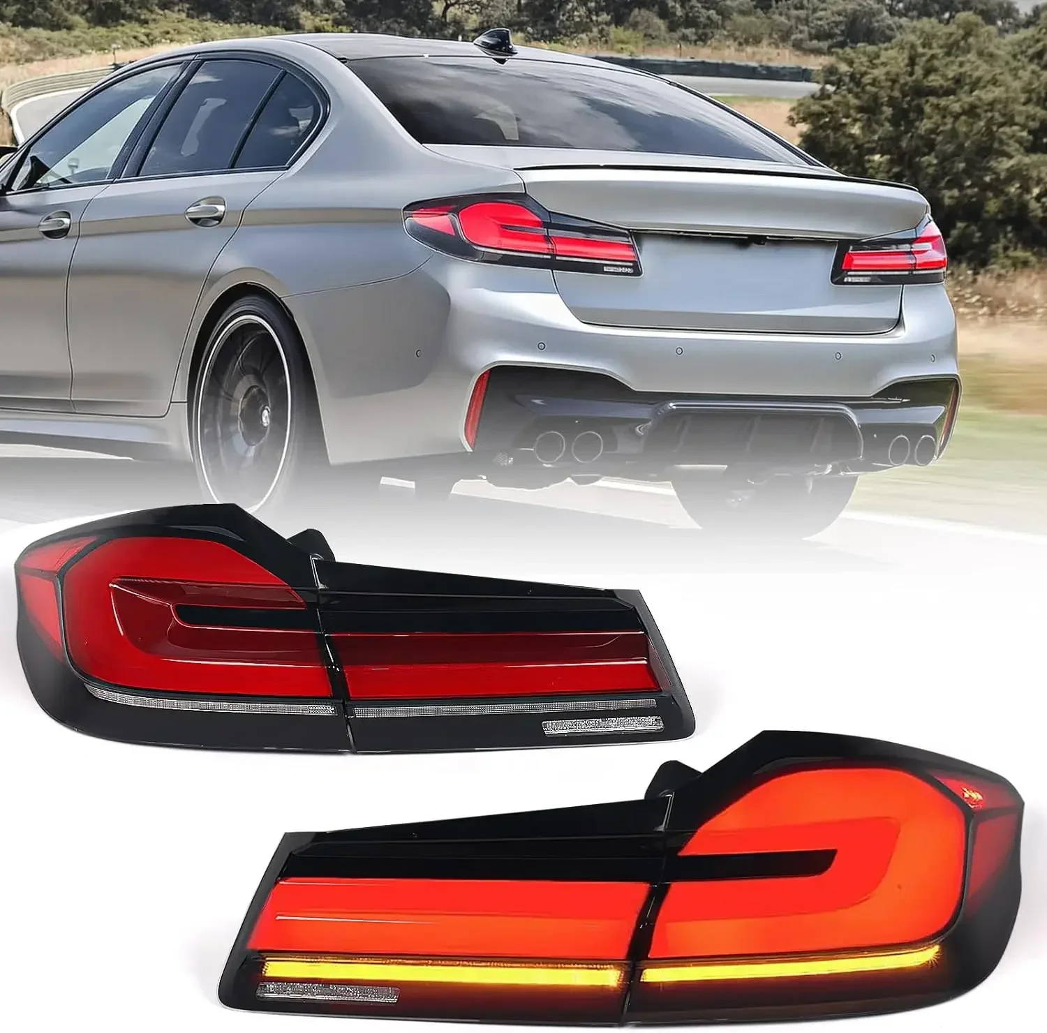 LED Tail Lights For BMW 5 Series G30 G38 2018-2022 Rear Lamps Brake Signal