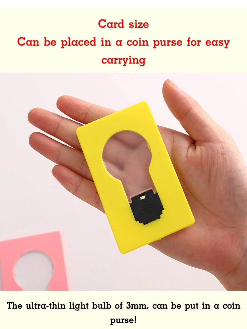ไฟกลางคืนแบบพกพาขนาดกะทัดรัดพับเก็บได้ไฟกลางคืนขนาดเล็กไฟ LED การ์ดไฟกระเป๋าพับได้